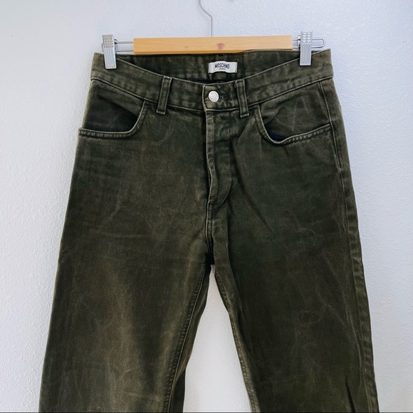 MOSCHINO Green super soft jeans relaxed straight pants joggers - Picture 2 of 10